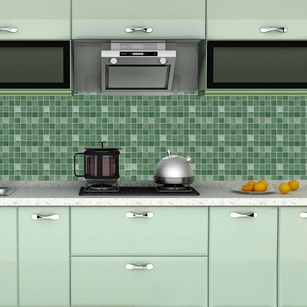 Green Checks Oil-Proof Foil Paper & Sticker for Kitchen