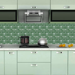 Green Checks Oil-Proof Foil Paper & Sticker for Kitchen