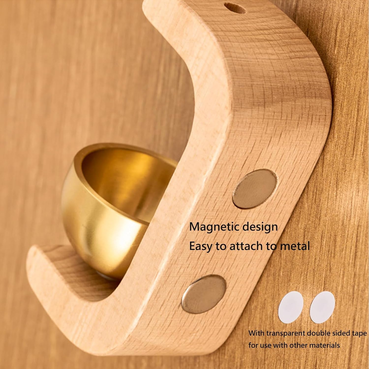 Wooden & Brass Magnetic Door Bell with Chime