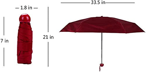 Mini Folding UV-Protective Travel Umbrella with Fiberglass Frame