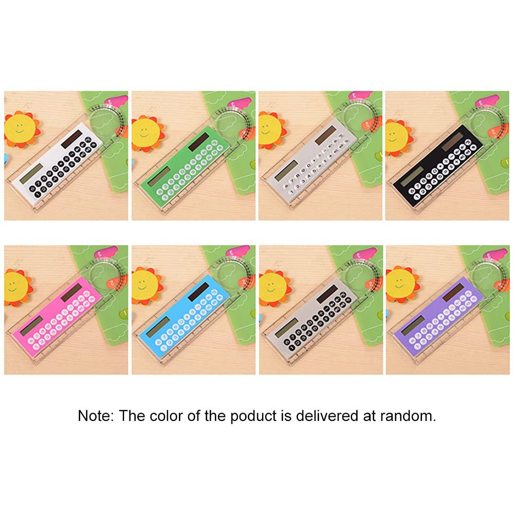Mini Solar Calculator with 10cm Ruler and Transparent Screen