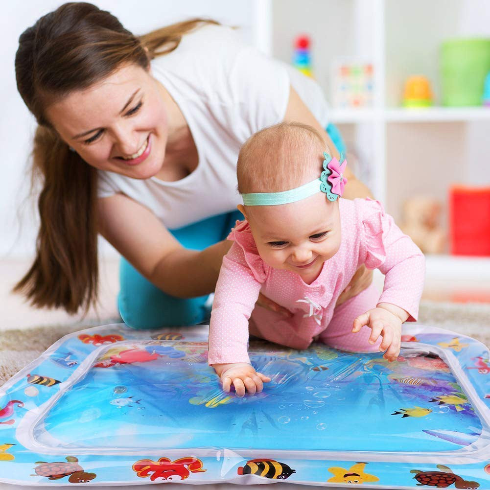 Baby Water Play Mat with Marine Animals for Tummy Time & Development