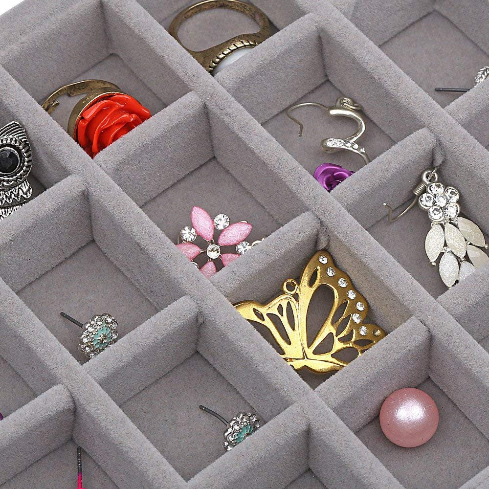 Elegant Velvet Lockable Jewelry Box for Travel and Home Storage
