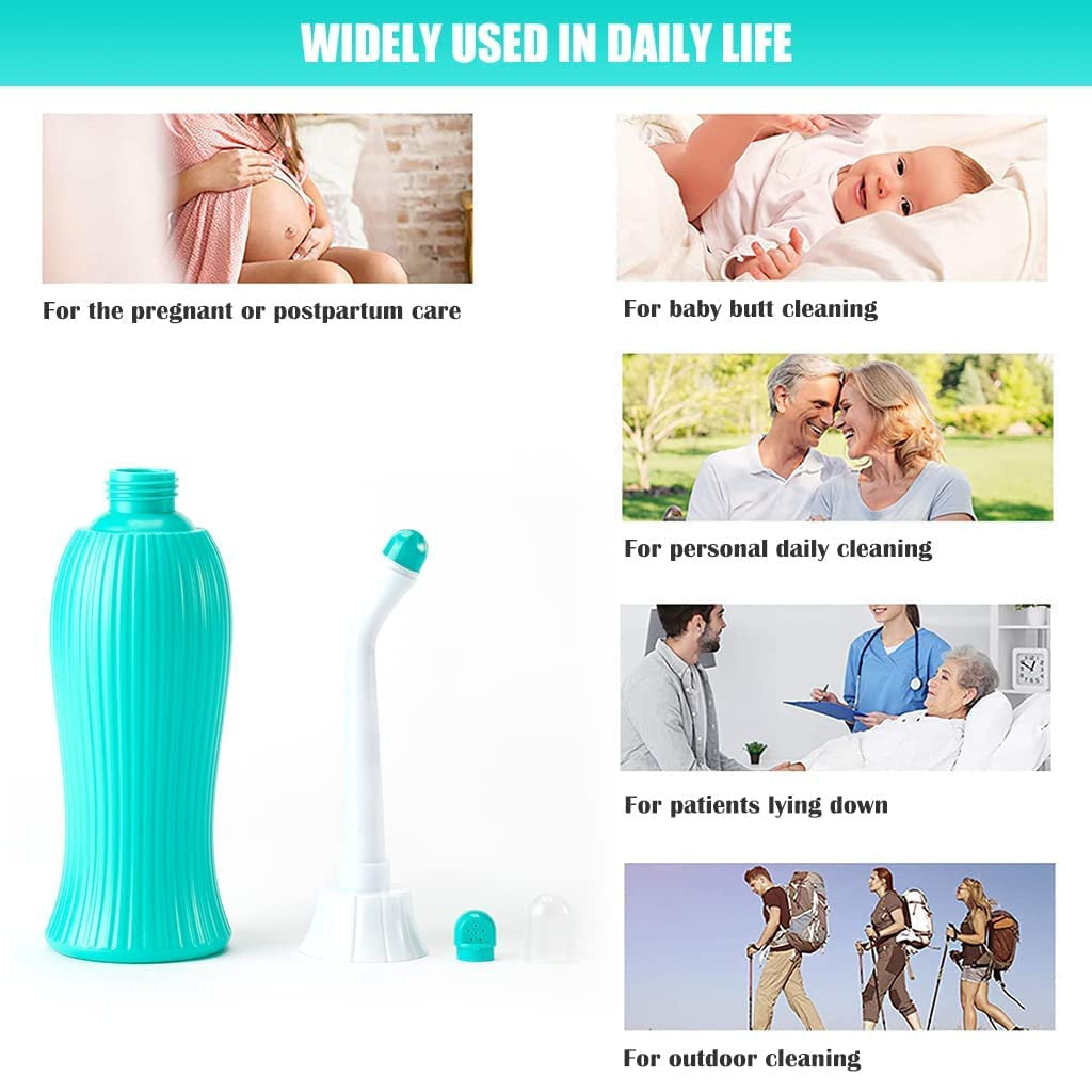 Portable Travel Bidet Bottle with Angled Nozzle Spray