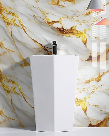 White Gold Marble Foil - Self-Adhesive Waterproof Contact Paper
