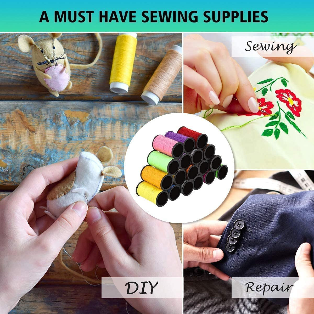 Premium Travel Sewing Kit with Needles, Thread & Repair Tools