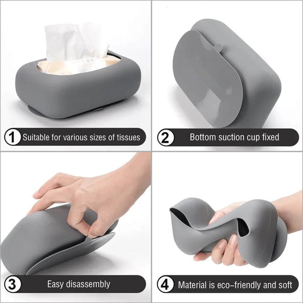 Silicone Suction Cup Tissue Box & Wet Wipes Dispenser