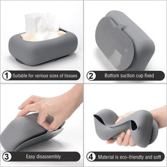 Silicone Suction Cup Tissue Box & Wet Wipes Dispenser