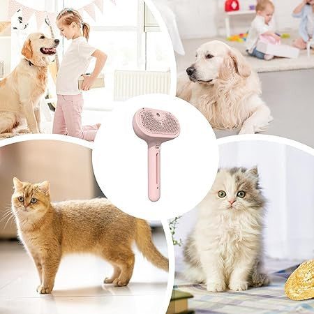 New Pet Grooming Brush for Dogs & Cats - Steam Comb & Dog Brush