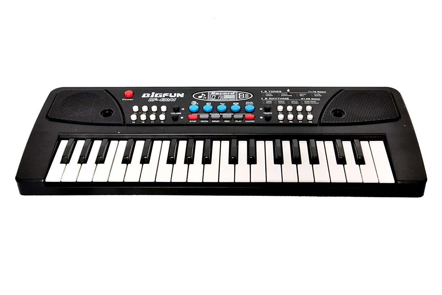 37-Key Electric Piano Keyboard with Microphone, 8 Tones & Rhythms