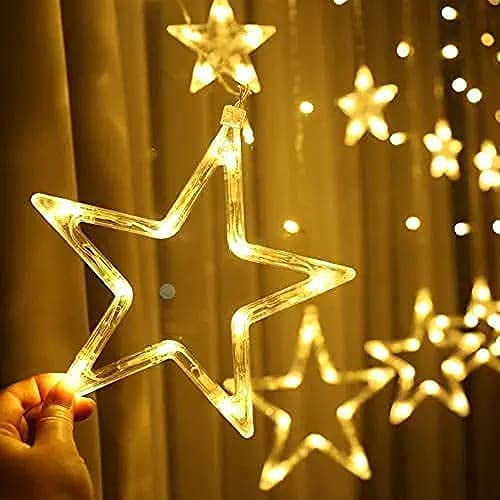 Star Light 10-Star Curtain String Lights with 8 Modes for Festive Decor