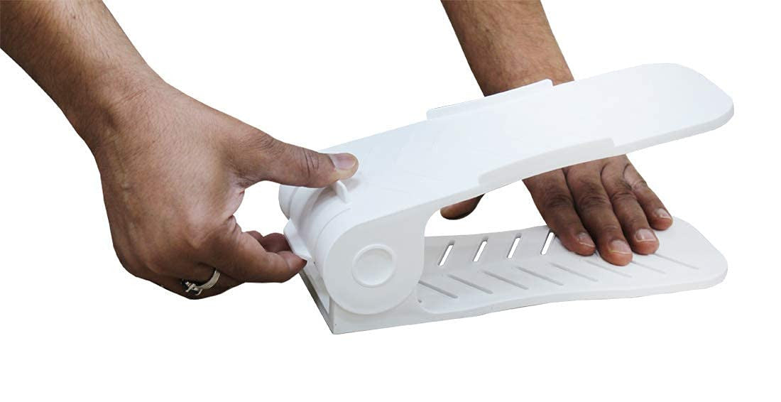 Adjustable Shoe Organizer with Space-Saving Double Deck Design - 1 Pc
