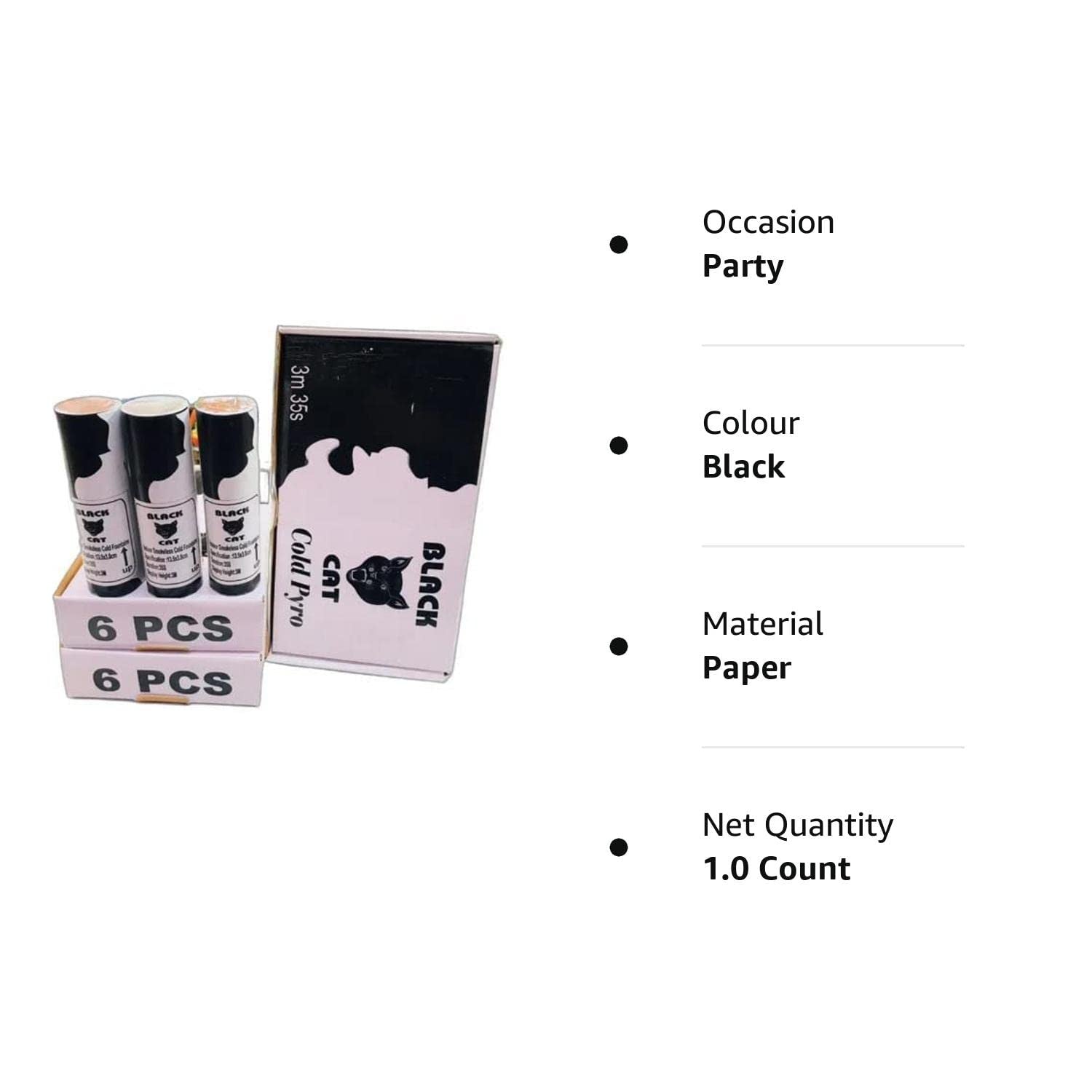 Black Cat Cold Pyro Rocket - Party Use, Pack of 1