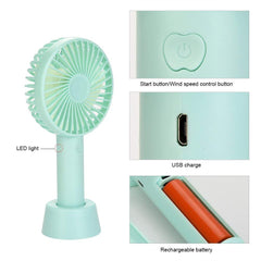 Portable Mini USB Handheld Fan with Stand for Travel and Office