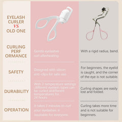Electric Heated Rechargeable Eyelash Curler for Perfect Curling