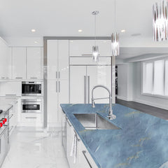 Blue Marble Foil Sticker Wallpaper 60x200cm for Kitchen & Bathroom