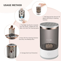 Electric Makeup Brush Cleaner Machine for All Sizes with USB Charging