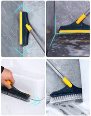 2-in-1 Tile Cleaning Brush with Scraper and Squeegee