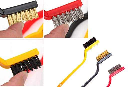 3-Piece Mini Wire Brush Set for Household Cleaning and Scrubbing