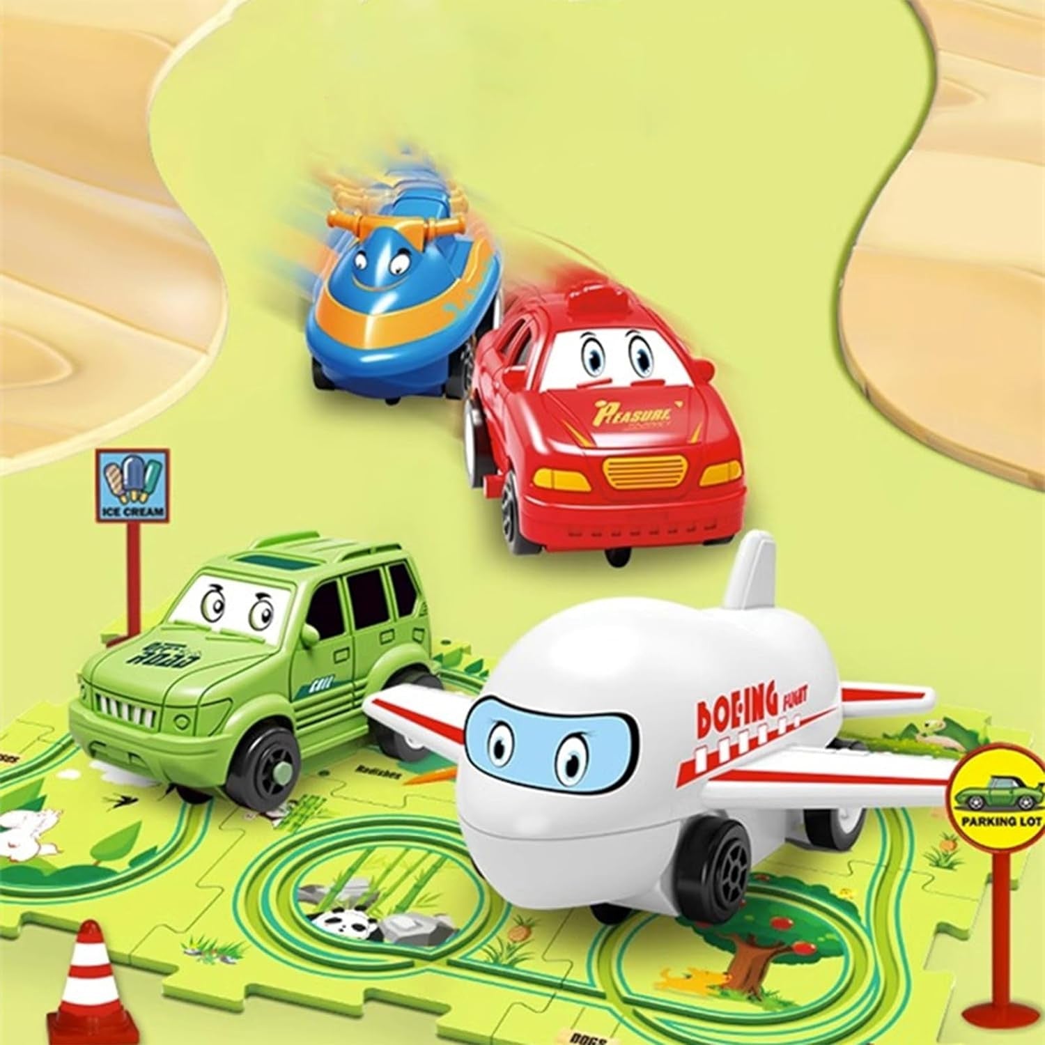 Rail Car Puzzle Set for Kids - Track Building & Play