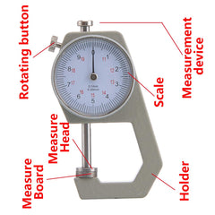 Portable Steel Dial Thickness Gauge for Pipes, Sheets, Jewelry, 0-20mm