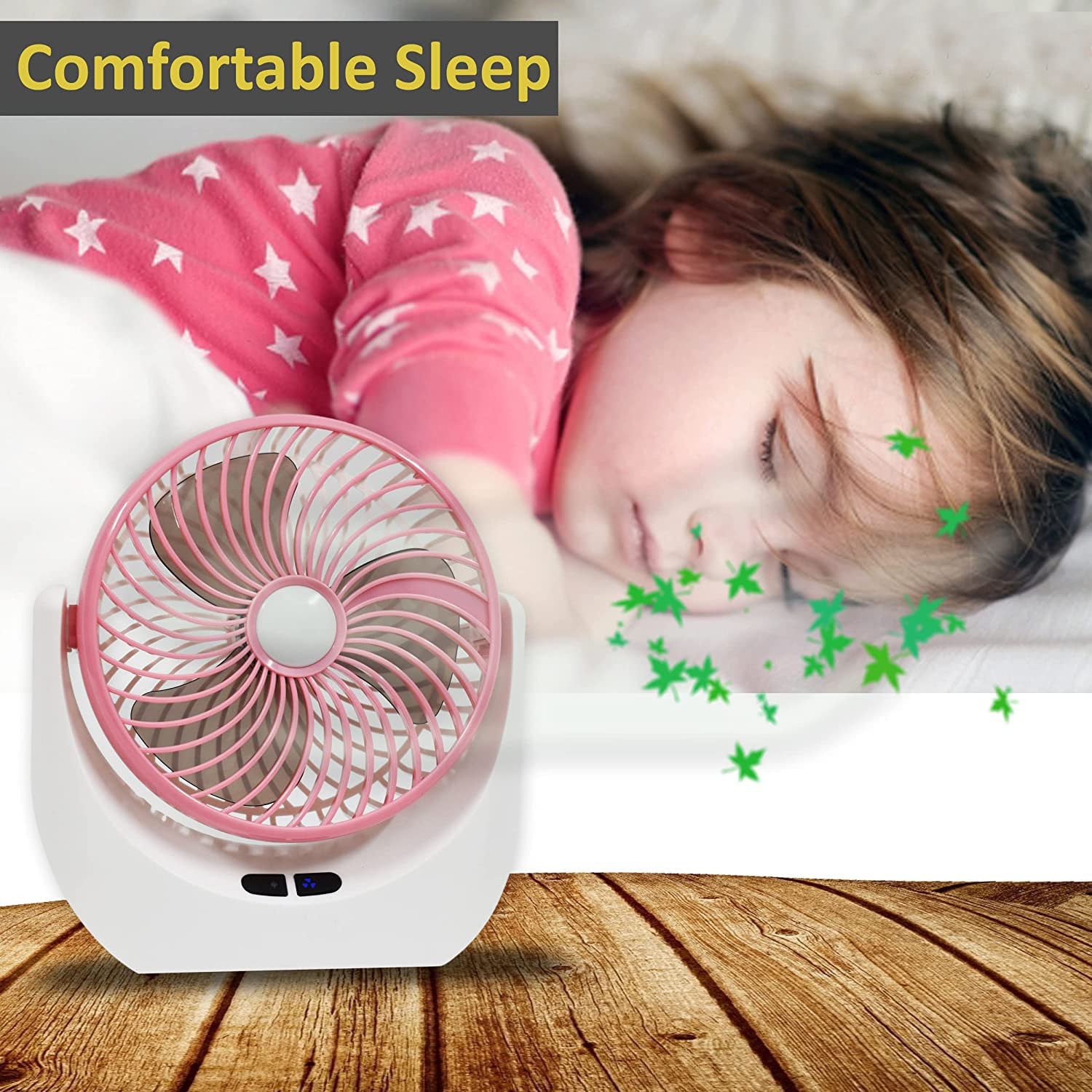 Jy Super Rechargeable LED Fan with Light, Portable Desk & Table Fan