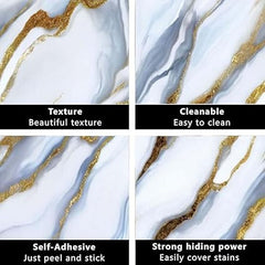 White Blue Marble Foil - Elegant Decorative Wrap (Ta-061)