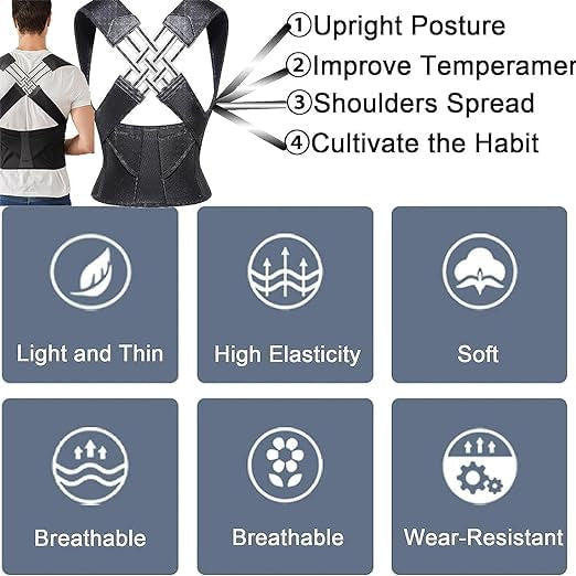 Adjustable Posture Corrector Shoulder Brace for Upper Back Support