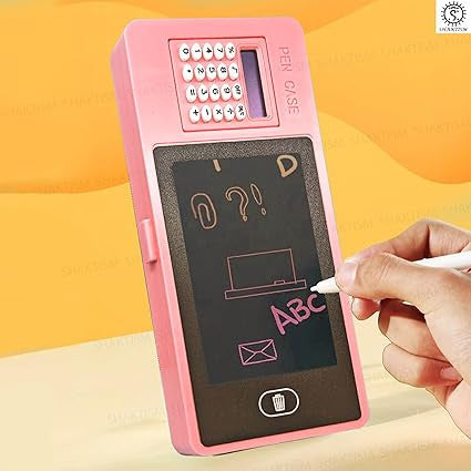 LCD Pencil Case with Calculator and Writing Tablet