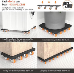 Heavy-Duty Rotating Furniture Lifter for Easy Moving on Wooden Floors