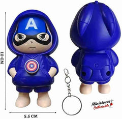 Captain America Face Changing Keychain - Cartoon Character Accessory