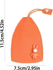 Cute Leather Fruit Key Holder with Pull-Out Sleeve