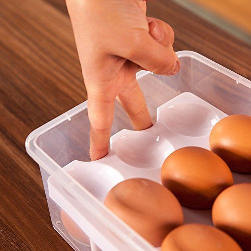 48 Egg Storage Box with Lid, Space-Saving Refrigerator Organizer