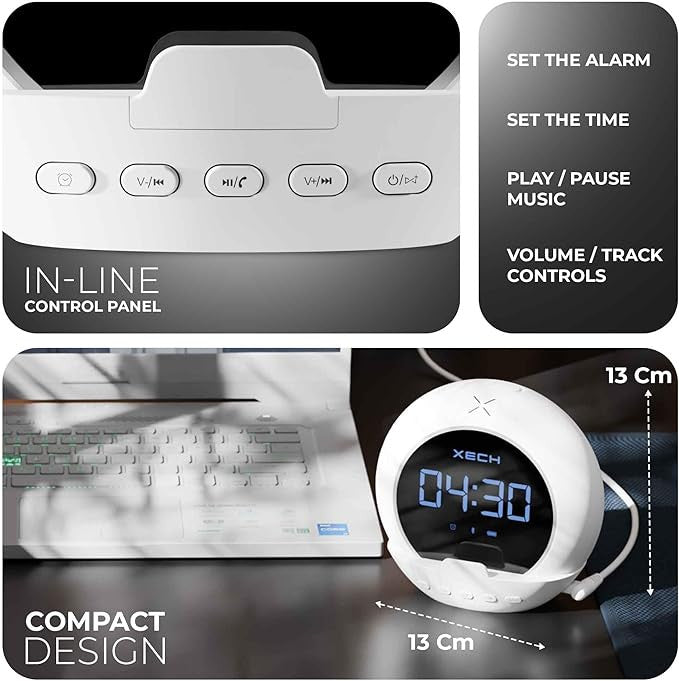 Wireless Bluetooth Speaker with Built-in Clock