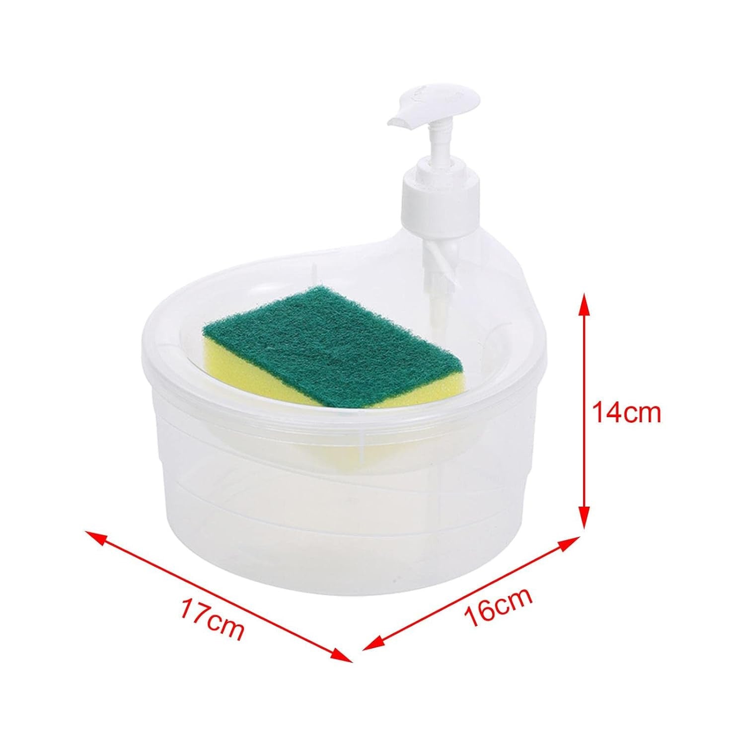 Elegant Soap Dispenser & Scrubber Holder with Pump for Kitchen & Bathroom