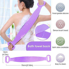 Extended 28-Inch Silicone Back Scrubber with Massage Beads