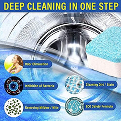 Deep Clean Washing Machine Tablets (12 pcs) for Fresh, Odor-Free Laundry