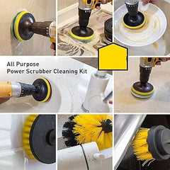 8 Pcs Power Drill Scrub Pads & Brush Set for Deep Cleaning