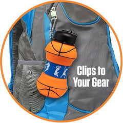 Silicone Basketball Water Bottle - Durable Sports Hydration