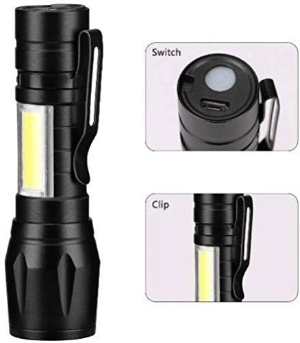 2-in-1 Mini Rechargeable LED Torch with Adjustable Focus for Outdoor & Emergency