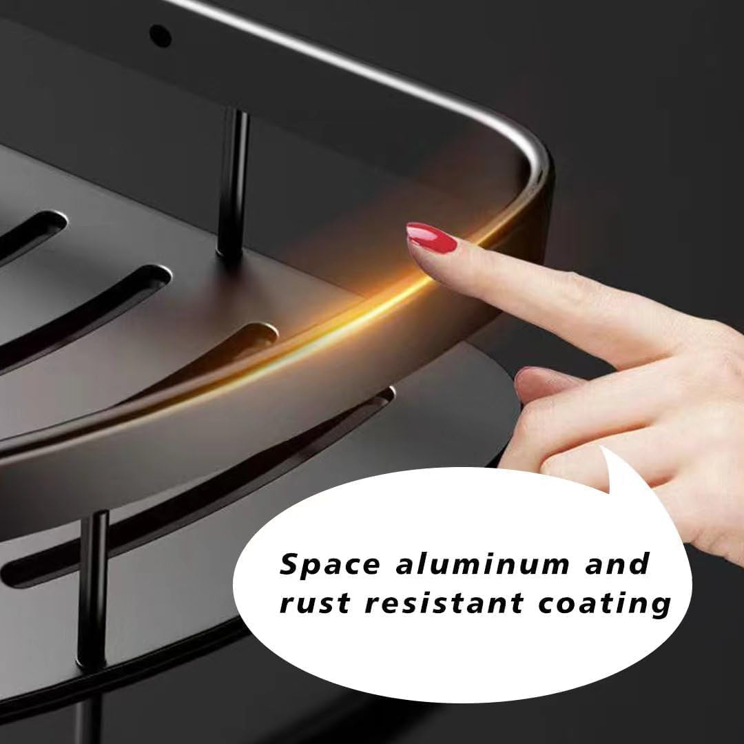 Aluminum Self-Adhesive Bathroom Corner Shelf & Storage Rack