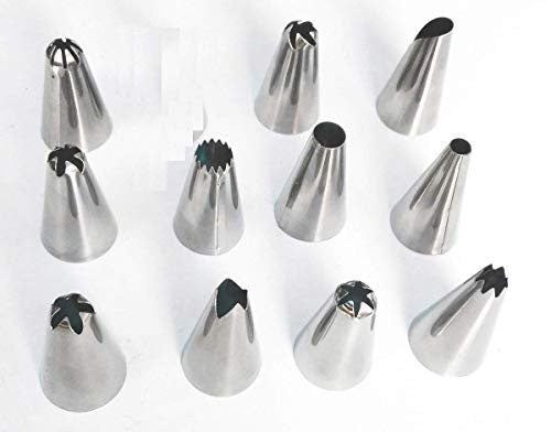 Cake Decorating Set 15 Pcs with Steel Nozzles Reusable Icing Tips