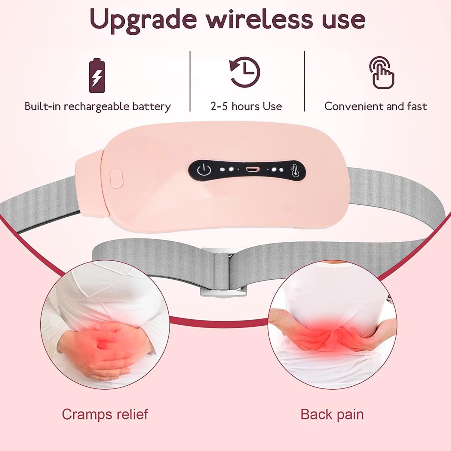 Cordless Electric Heating Belt for Pain Relief & Muscle Relaxation