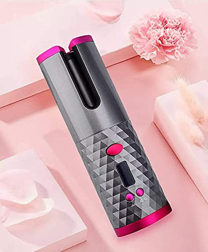 Wireless USB Rechargeable Auto Hair Curler with LCD Display and Adjustable Temp