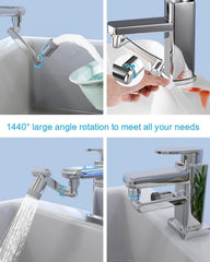 1080° Rotating Faucet Extender with Dual Water Modes for Kitchen & Bathroom