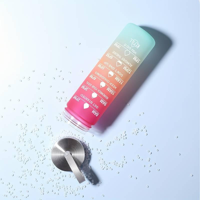 4 Pcs Motivational Water Bottles with Time Markers for Hydration