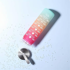 4 Pcs Motivational Water Bottles with Time Markers for Hydration