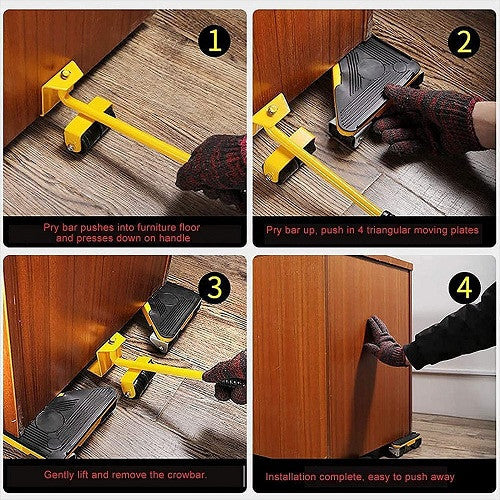 Heavy Duty 4-Piece Furniture Lifter & Moving Dolly Set for Heavy Items