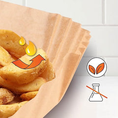 92-Pack Non-Stick Air Fryer Paper Sheets for Easy Baking