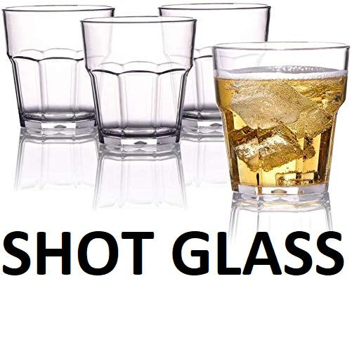 Heavy Base Shot Tea Glass Set (6 Pcs) - Stylish Double-Side Cordial Glasses